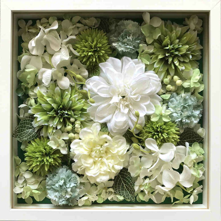 楽天市場 フラワーアート アレンジメント フラワー グリーン ホワイト フレーム 額入り 絵画 絵 壁掛け アート リビング 玄関 トイレ インテリア かわいい 壁飾り 癒やし プレゼント ギフト アートパネル ポスター アートフレーム おしゃれ Mサイズ 絵画 壁飾り 風景