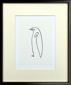 名画アートフレーム ペンギン(Le pingouin) パブロ・ピカソ(Pablo Picasso) シルクスクリーン/額入り 絵画 アート リビング 玄関 トイレ インテリア かわいい 壁飾り 癒やし プレゼント ギフト アートパネル ポスター アートフレーム LLサイズ おしゃれ 壁掛け 絵