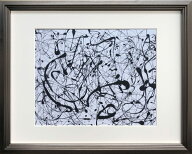 絵画 ジャクソン・ポロック Number 14: Gray 抽象画 額付き アート 壁飾り インテリア リビング 玄関 廊…