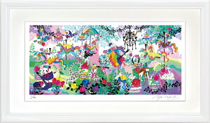 【抽選ポイント100%バック】絵画 ホラグチ カヨ Sweet rain Sound インテリア 壁 に飾る絵 リビング ギフト 玄関 子ども部屋 かわいい 元気になる絵 プレゼント アート フレーム付 壁飾り 額縁付