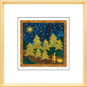 【抽選ポイント100%バック】絵画 荒巻 まりの 導きの星 インテリア 壁 に飾る絵 リビング 玄関 ギフト 子ども部屋 かわいい 元気になる絵 プレゼント アート フレーム付 壁飾り 額縁付き 御