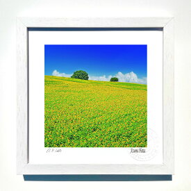 【スーパーSALE10％OFF】版画 絵画斜面のひまわり畑/インテリア 額入り 額装込 風景画 油絵 ポスター アート アートパネル リビング 玄関 プレゼント モダン アートフレーム 飾る Sサイズ おしゃれ 壁掛け 絵