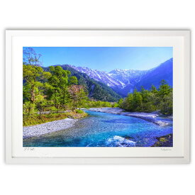 版画 上高地の風景 (blackswan) インテリア 壁掛け 額入り 風景画 ポスター アート リビング 玄関に飾る 風水 プレゼント モダン アートフレーム