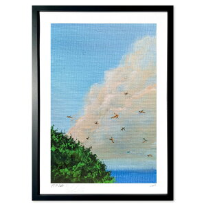 【抽選ポイント100%バック】版画 夏休みのトンボ (Art Dream Awaji)インテリア 壁掛け 額入り 風景画 ポスター アート リビング 玄関に飾る 風水 プレゼント モダン アートフレーム