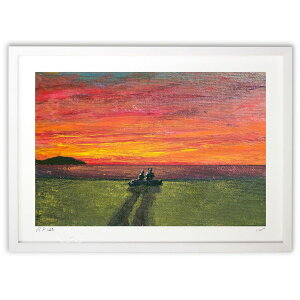 【抽選ポイント100%バック】版画 赤い二人 (Art Dream Awaji)インテリア 壁掛け 額入り 風景画 ポスター アート リビング 玄関に飾る 風水 プレゼント モダン アートフレーム