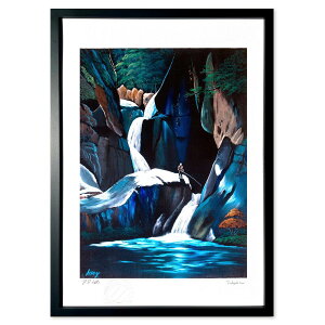【抽選ポイント100%バック】版画 渓流釣り (Issey)インテリア 壁掛け 額入り 風景画 ポスター アート リビング 玄関に飾る 風水 プレゼント モダン アートフレーム