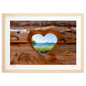 【抽選ポイント100%バック】版画 ハートの花畑 (Takuyan_cancellara)インテリア 壁掛け 額入り 風景画 ポスター アート リビング 玄関に飾る 風水 プレゼント モダン アートフレーム