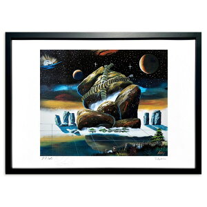 【抽選ポイント100%バック】版画 巨岩梱包の星 (Issey)インテリア 壁掛け 額入り 風景画 ポスター アート リビング 玄関に飾る 風水 プレゼント モダン アートフレーム