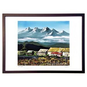 【抽選ポイント100%バック】版画 ロシアの花畑 (Issey)インテリア 壁掛け 額入り 風景画 ポスター アート リビング 玄関に飾る 風水 プレゼント モダン アートフレーム