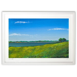 【抽選ポイント100%バック】版画 砂州を望む (Art Dream Awaji)インテリア 壁掛け 額入り 風景画 ポスター アート リビング 玄関に飾る 風水 プレゼント モダン アートフレーム