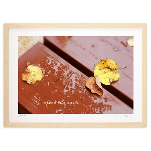 版画 雨上がりのベンチ (luar)インテリア 壁掛け 額入り 風景画 ポスター アート リビング 玄関に飾る 風水 プレゼント モダン アートフレーム