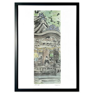 版画 MATSURI (megumi koyama)インテリア 壁掛け 額入り 風景画 ポスター アート リビング 玄関に飾る 風水 プレゼント モダン アートフレーム