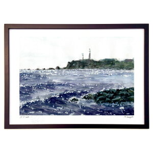 版画 海光る (tama)インテリア 壁掛け 額入り 風景画 ポスター アート リビング 玄関に飾る 風水 プレゼント モダン アートフレーム
