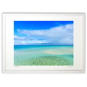 版画 Photo 窓の外は美しい海 (凪)インテリア 壁掛け 額入り 風景画 ポスター アート リビング 玄関に飾る 風水 プレゼント モダン アートフレーム
