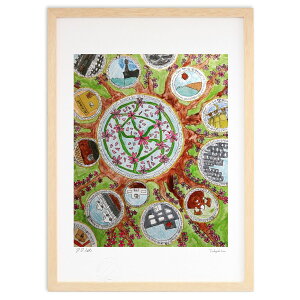 版画 廻 (しんご)インテリア 壁掛け 額入り 風景画 ポスター アート リビング 玄関に飾る 風水 プレゼント モダン アートフレーム