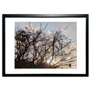 版画 木漏れ夕陽2 (okiron)インテリア 壁掛け 額入り 風景画 ポスター アート リビング 玄関に飾る 風水 プレゼント モダン アートフレーム