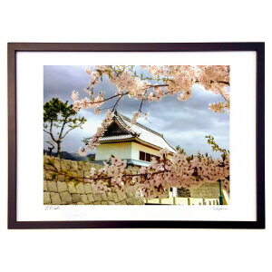 版画 桜見 (スノーバニラ)インテリア 壁掛け 額入り 風景画 ポスター アート リビング 玄関に飾る 風水 プレゼント モダン アートフレーム