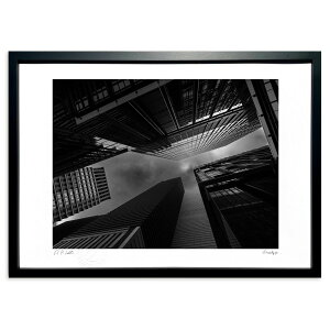 版画 ビル群 (ベッチrandy)インテリア 壁掛け 額入り 風景画 ポスター アート リビング 玄関に飾る 風水 プレゼント モダン アートフレーム