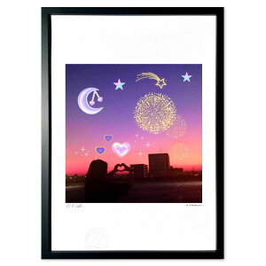 版画 ファンタジーマジックアワーハート 〜ハートと星が降る夜〜 (古川 愛)