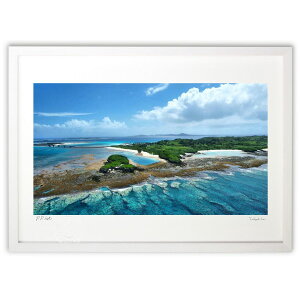 版画 フライパン島 (recno4do)インテリア 壁掛け 額入り 風景画 ポスター アート リビング 玄関に飾る 風水 プレゼント モダン アートフレーム
