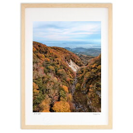 版画 つばくろ谷の紅葉 (天ぷらまんじゅう)インテリア 壁掛け 額入り 風景画 ポスター アート リビング 玄関に飾る 風水 プレゼント モダン アートフレーム