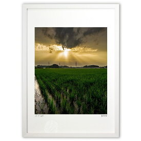 【スーパーSALE半額】版画 田園 (白ウサギ)インテリア 壁掛け 額入り 風景画 ポスター アート リビング 玄関に飾る 風水 プレゼント モダン アートフレーム