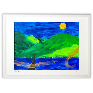 �ŉ� �G�� �wFull moon and lake�x (Pen.)