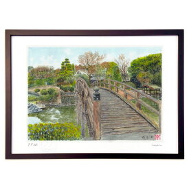 版画 花田苑 (ゆきお)インテリア 壁掛け 額入り 風景画 ポスター アート リビング 玄関に飾る 風水 プレゼント モダン アートフレーム