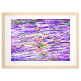 版画 アオサギー水面で見つめる (itsuki_painter)