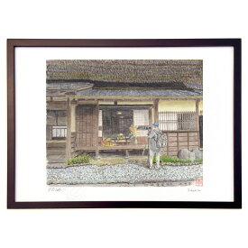 版画 旧坂東家 (ゆきお)インテリア 壁掛け 額入り 風景画 ポスター アート リビング 玄関に飾る 風水 プレゼント モダン アートフレーム