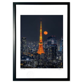 版画 夜景 (Kouki)インテリア 壁掛け 額入り 風景画 ポスター アート リビング 玄関に飾る 風水 プレゼント モダン アートフレーム