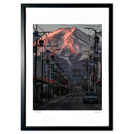 版画 Mt Fuji (Kouki)インテリア 壁掛け 額入り 風景画 ポスター アート リビング 玄関に飾る 風水 プレゼント モダン アートフレーム