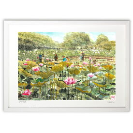 版画 どこに座るか菩薩の座 (ゆきお)インテリア 壁掛け 額入り 風景画 ポスター アート リビング 玄関に飾る 風水 プレゼント モダン アートフレーム