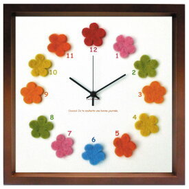 時計 Felt Clock BR/掛け時計 置き時計 ウォールクロック インテリア 壁掛け 時刻 ギフト プレゼント 新築祝い おしゃれ 飾る かわいい アート Sサイズ