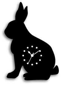 時計 Silhouette Clock Rabbit(ウサギ）/掛け時計 置き時計 ウォールクロック インテリア 壁掛け 時刻 ギフト プレゼント 新築祝い おしゃれ 飾る かわいい アート Mサイズ