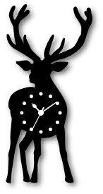 時計 Silhouette Clock Reindeer/掛け時計 置き時計 ウォールクロック インテリア 壁掛け 時刻 ギフト プレゼント 新築祝い おしゃれ 飾る かわいい アート Mサイズ