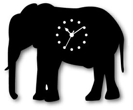時計 Silhouette Clock Elephant/掛け時計 置き時計 ウォールクロック インテリア 壁掛け 時刻 ギフト プレゼント 新築祝い おしゃれ 飾る かわいい アート Mサイズ