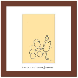 【抽選ポイント100%バック】アートフレーム ゆうパケット girl/インテリア 額入り 額装込 風景画 油絵 ポスター アート アートパネル リビング 玄関 プレゼント モダン アートフレーム 飾る S