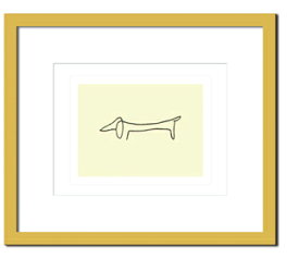名画・抽象画 Pablo Picasso パブロ ピカソ Le chien(ルシアン)/インテリア 額入り 額装込 風景画 油絵 ポスター アート アートパネル リビング 玄関 プレゼント モダン アートフレーム 飾る 3Lサイズ おしゃれ 壁掛け 絵