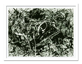 絵画・抽象画 Jackson Pollock ジャクソン ポロック Number 33(ナンバー33)/インテリア 額入り 額装込 風景画 油絵 ポスター アート アートパネル リビング 玄関 プレゼント モダン アートフレーム 飾る 5Lサイズ おしゃれ 壁掛け 絵