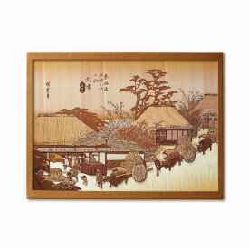 本格木工細工 木はり絵手作りキット「大津 走井茶屋」 ハードレベル/額なし インテリア 子供部屋 プレゼント アート ギフト 絵画 Sサイズ おしゃれ 壁掛け 絵