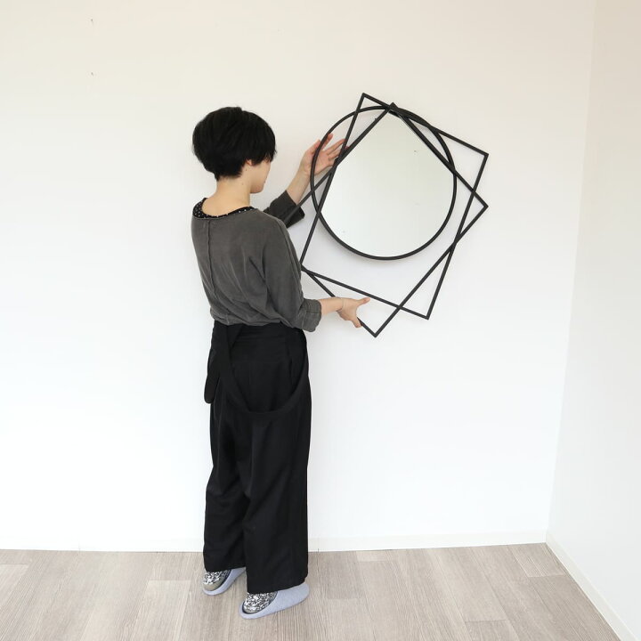 楽天市場】モダンテイスト ウォールアートアイアンミラー（鏡 