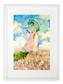 【スーパーSALE半額】版画 絵画 名画 日傘をさす女性(1886) クロード・モネ インテリア 壁掛け 額入り アート アートパネル モダン アートフレーム おしゃれ