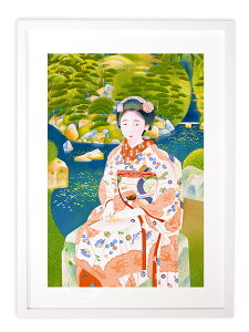【抽選ポイント100%バック】版画 絵画 名画 日本画 舞妓林泉 (ぶぎりんせん) 土田麦僊 インテリア 壁掛け 額入り アート アートパネル モダン アートフレーム おしゃれ