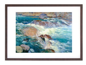 【抽選ポイント100%バック】版画 絵画 名画 日本画 奔流 (ほんりゅう) 吉田博 インテリア 壁掛け 額入り アート アートパネル モダン アートフレーム おしゃれ