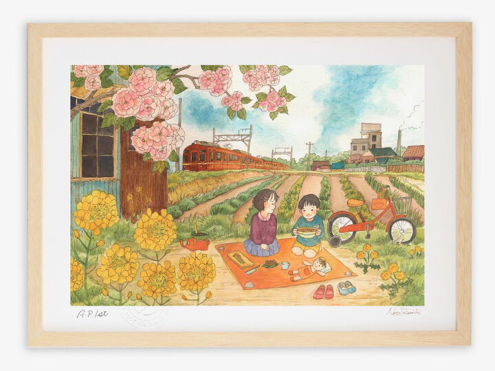 楽天市場】絵画 おままごと/インテリア 壁掛け 額入り 額装込 風景画 