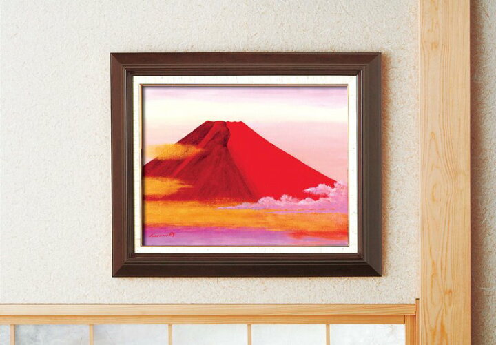 楽天市場】油絵 絵画 赤富士/インテリア 額入り 額装込 風景画 油絵  