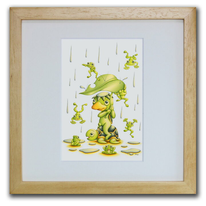 楽天市場 色鉛筆画 版画 ゆうパケット 雨 時々かえる Shoji インテリア 壁掛け 額入り 額装込 風景画 油絵 ポスター アート アートパネル リビング 玄関 プレゼント モダン アートフレーム おしゃれ 飾る Sサイズ 巣ごもり 絵画 壁飾り 風景専門店あゆわら