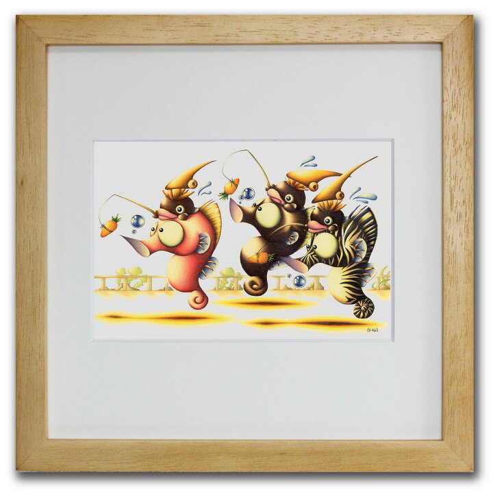 楽天市場 色鉛筆画 版画 ゆうパケット 競馬魚 Shoji インテリア 壁掛け 額入り 額装込 風景画 油絵 ポスター アート アートパネル リビング 玄関 プレゼント モダン アートフレーム おしゃれ 飾る Sサイズ 巣ごもり 絵画 壁飾り 風景専門店あゆわら