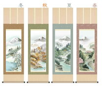 楽天市場】掛軸 四季 4本セット 山水の通販
